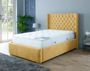 Nylasor Velvet Mustard All Buttoned 3ft Bed