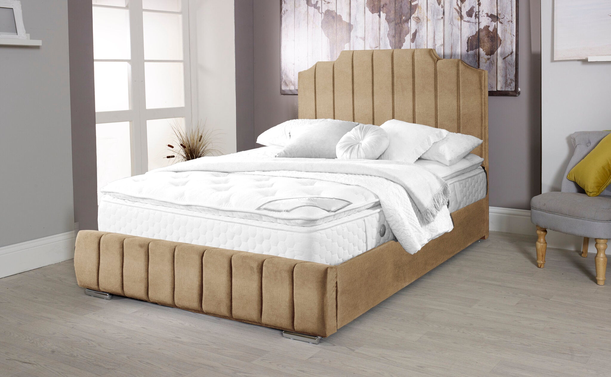 Oced Naples Sand 4ft Small Double Ottoman Bed