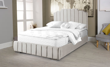 Oced Velvet Beige 6ft Bed