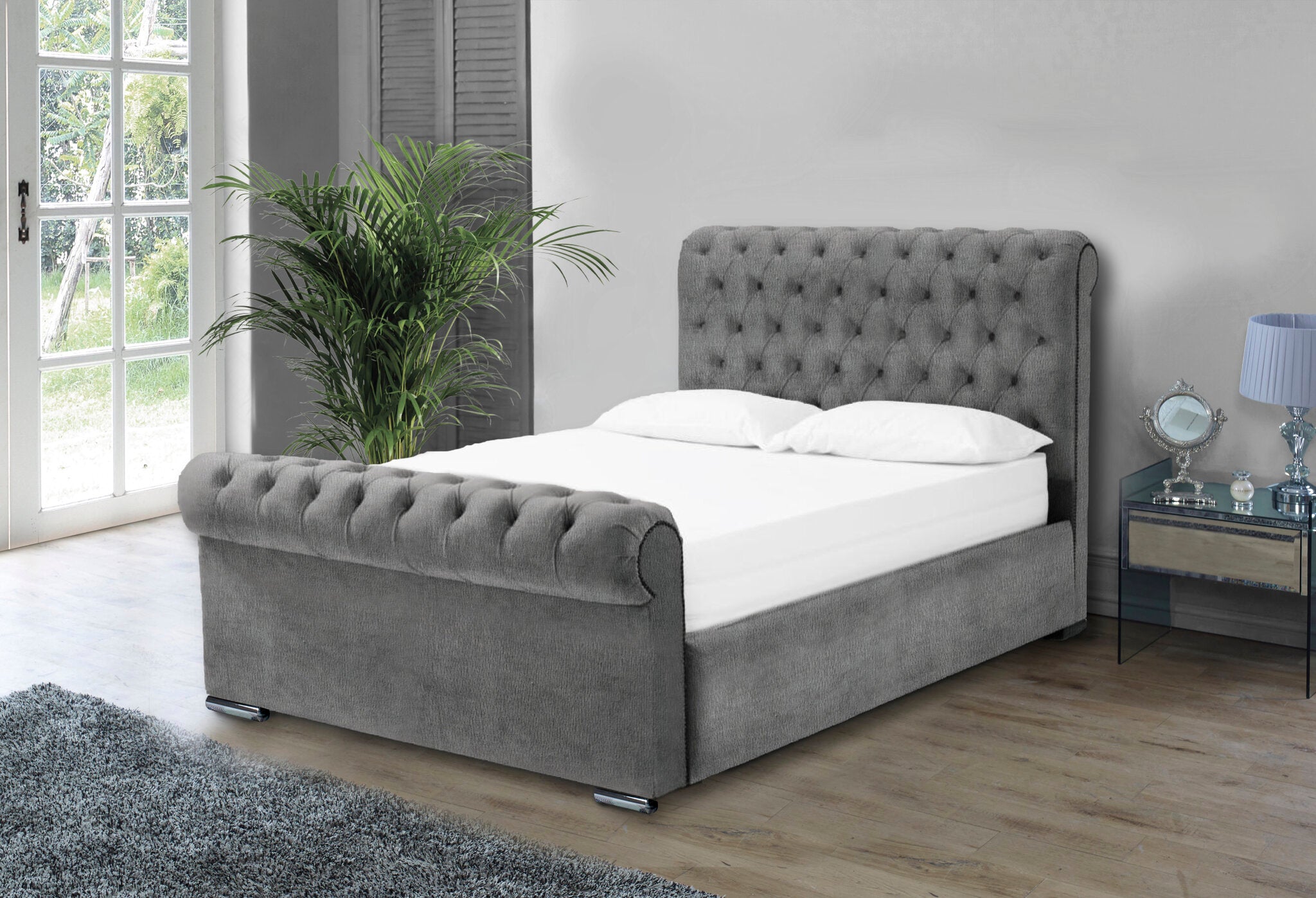 Otneros Naples Grey 4ft Small Double Bed