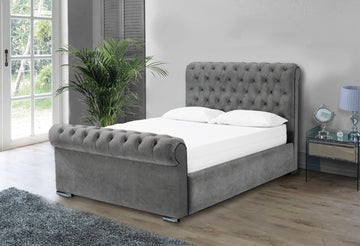 Otneros Naples Grey 4ft Small Double Ottoman Bed