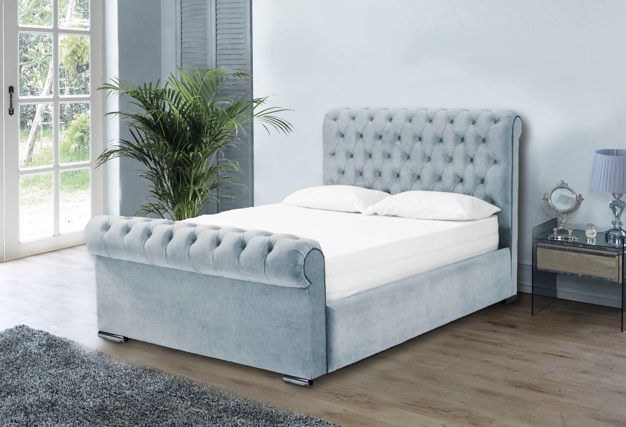 Otneros Naples Silver 3ft Ottoman Bed