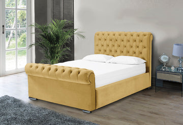Otneros Velvet Mustard 4ft6 Double bed