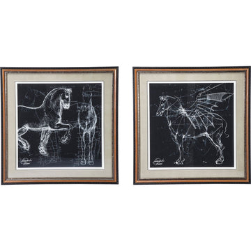 Picture Frame Horse Studies 110x110cm Assorted