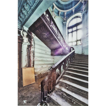 Picture Glass Old Staircase Corner 120x80cm