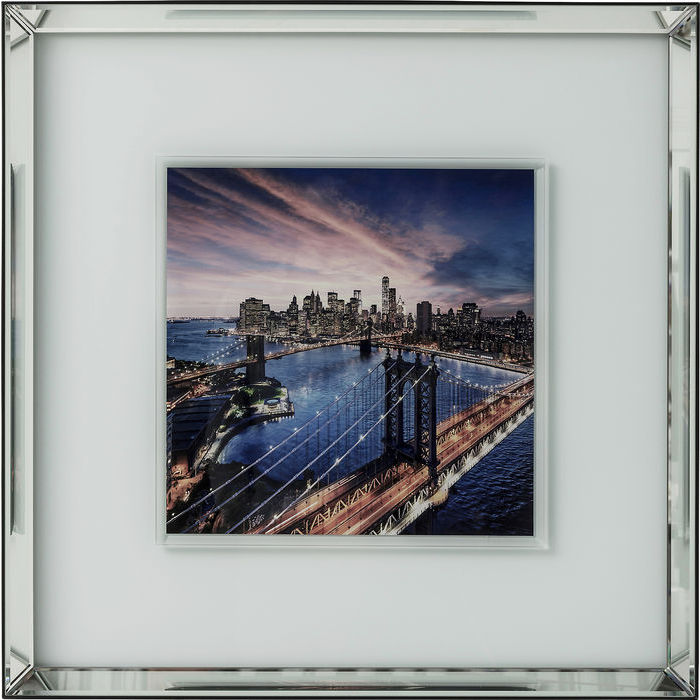 Picture Mirror Frame Manhattan Bridge 80x80cm