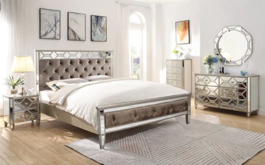 VL Rosa 4ft6 Panelled Double Bed Silver