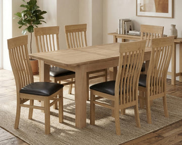 Treviso 160-200cm Butterfly Extending Dining Set (Table + 6 Chairs)