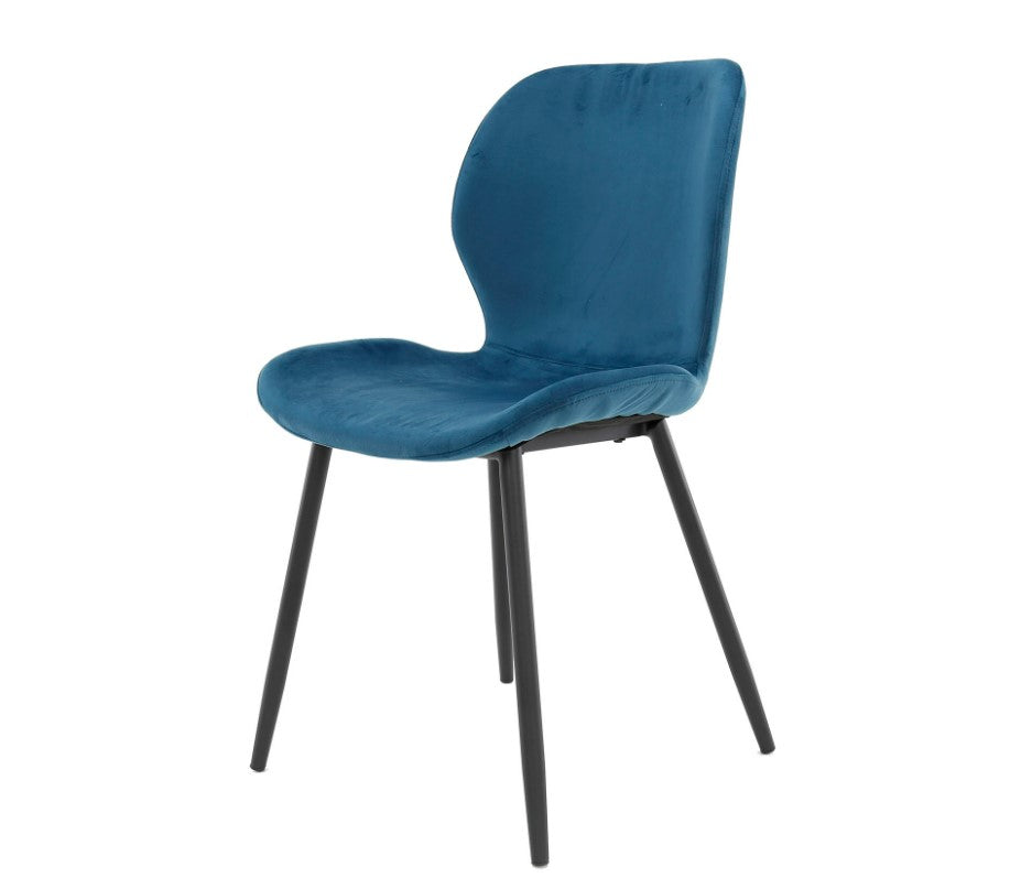 ZI Aria Chair velvet blue round tube VPE4