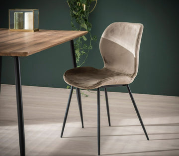 ZI Aria Chair Champagne velvet round tube VPE4