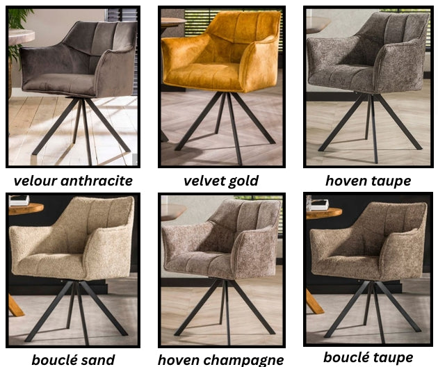 ZI Armchair Velvet Grid Rotatable