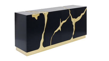 Sideboard Cracked Black Gold