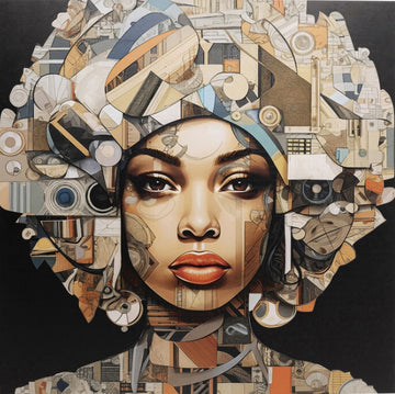 Glass Picture 3D Art Geo Women 120x120cm