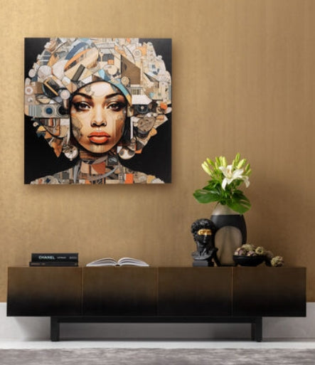 Glass Picture 3D Art Geo Women 120x120cm