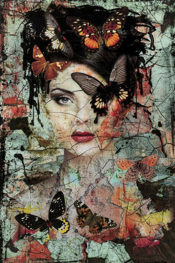 Glass Picture Lady Butterfly 100x150cm