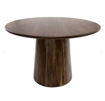 Rena Snow Walnut Central Round Dining Table