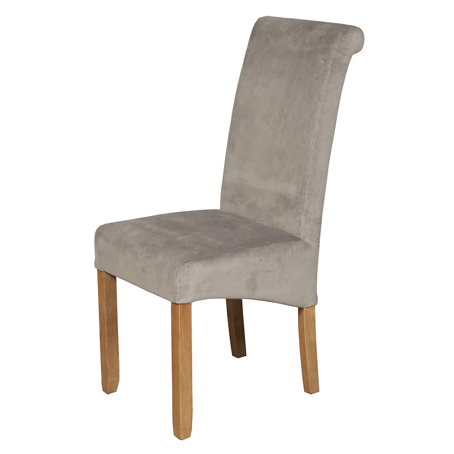 AM Sophie Oak D Chair Grey Velvet