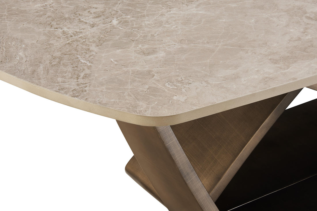 Modern coffee table with a unique design on a white background