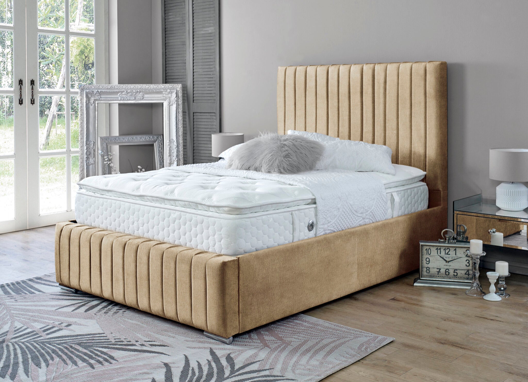 Yllas Naples Sand 4ft Small Double Ottoman Bed