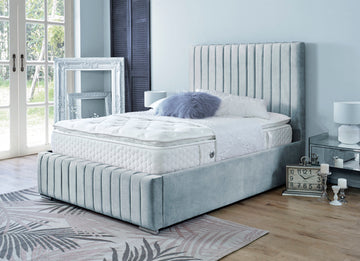 Yllas Naples Silver 4ft Small Double Ottoman Bed