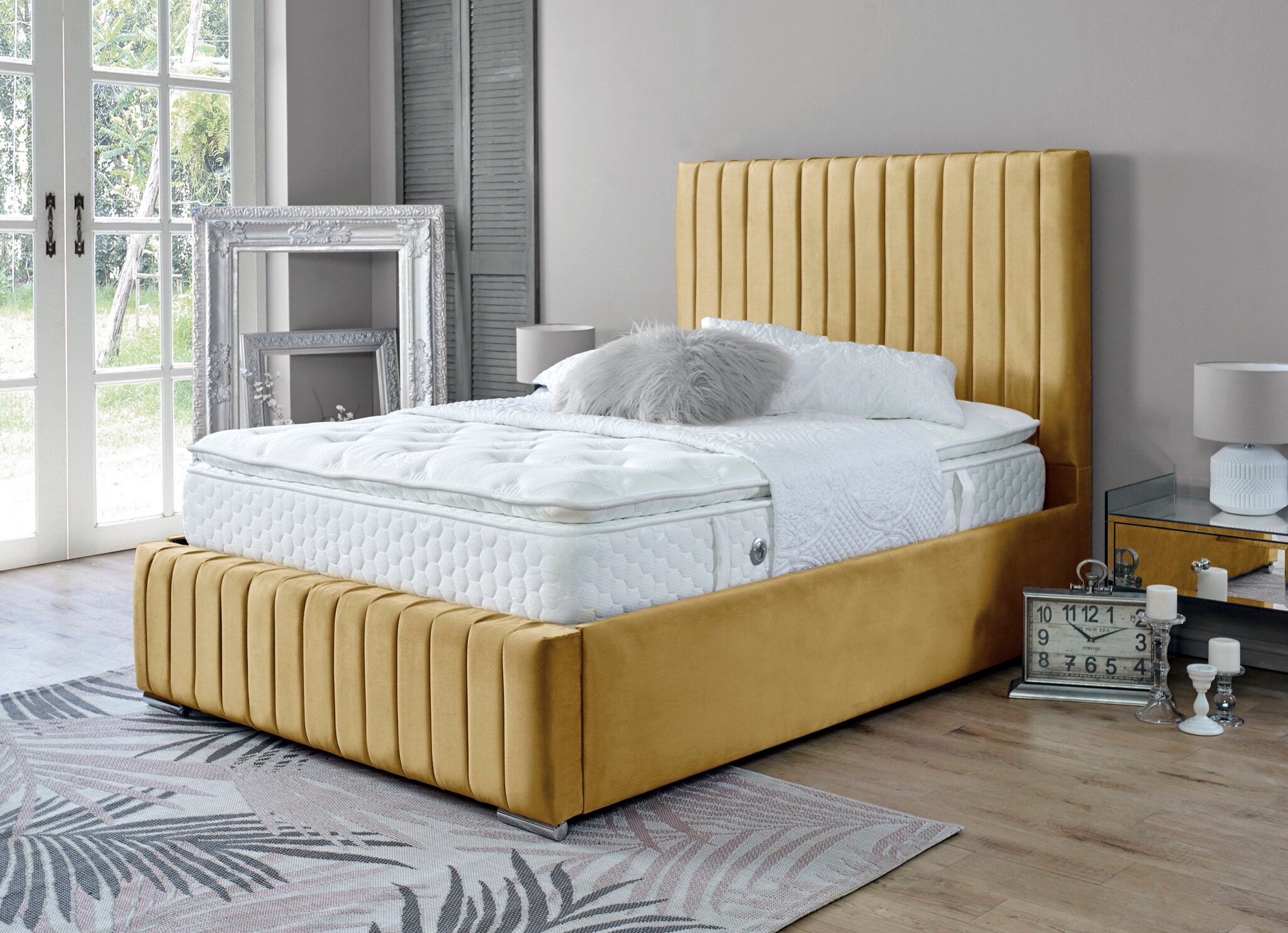 Yllas Velvet Mustard 6ft Bed