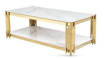 Belini Coffee Table Sintered Stone and Gold
