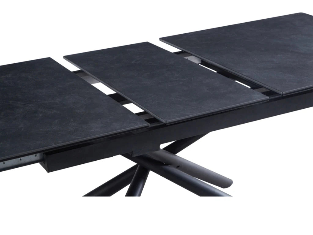 Ventura 160cm Automatic Extension Dining Table Dark Grey