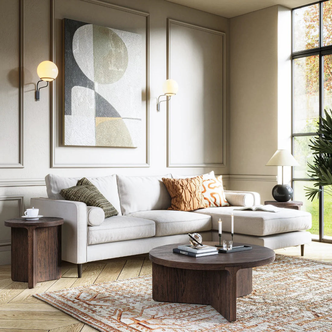Cara Walnut Small Round Coffee Table