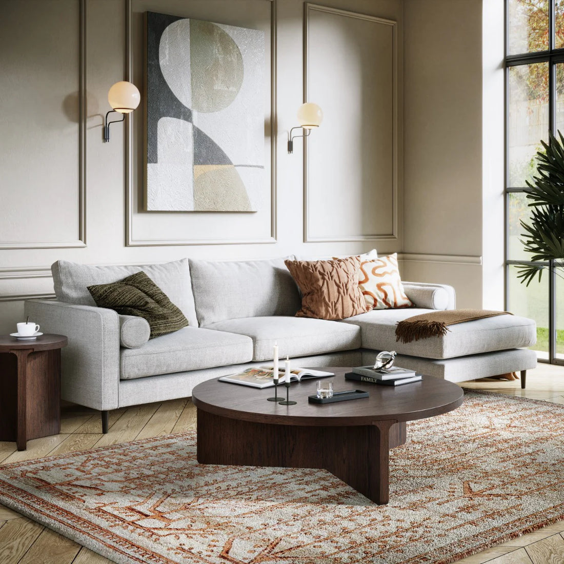 Cara Walnut Large Round Coffee Table