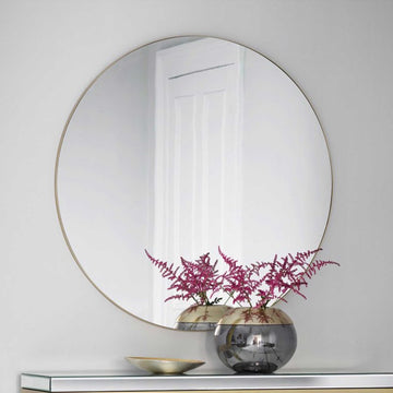 Hayle Round Wall Mirror Champagne