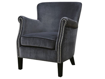 AM Harlow Armchair Grey Velvet