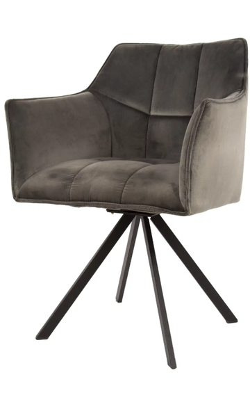 ZI Armchair Velvet Grid Rotatable