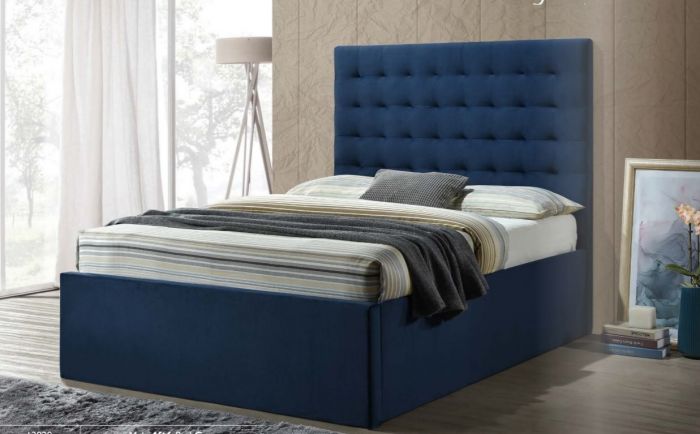 AM Myla 5ft Bed Blue Velvet