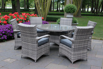Majorca 6 Seater Round Rattan Garden Dining Set