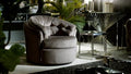 KARE Design Swivel Armchair Music Hall Leather Brown