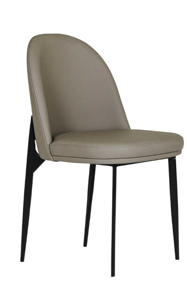 Beige chair with black legs on a white background