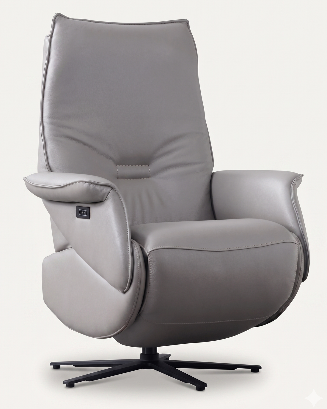Gray recliner chair on a white background