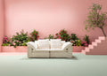 KARE Design Carole 3-Seat Sofa 90.6x44.1x30.3in White Beige