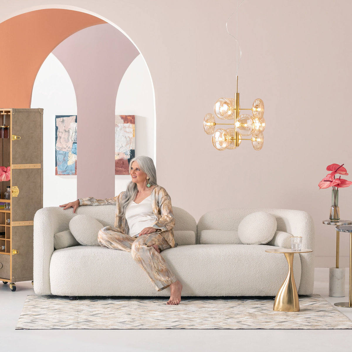 KARE Design Kelly Three-Seat Sofa White 88.6 in