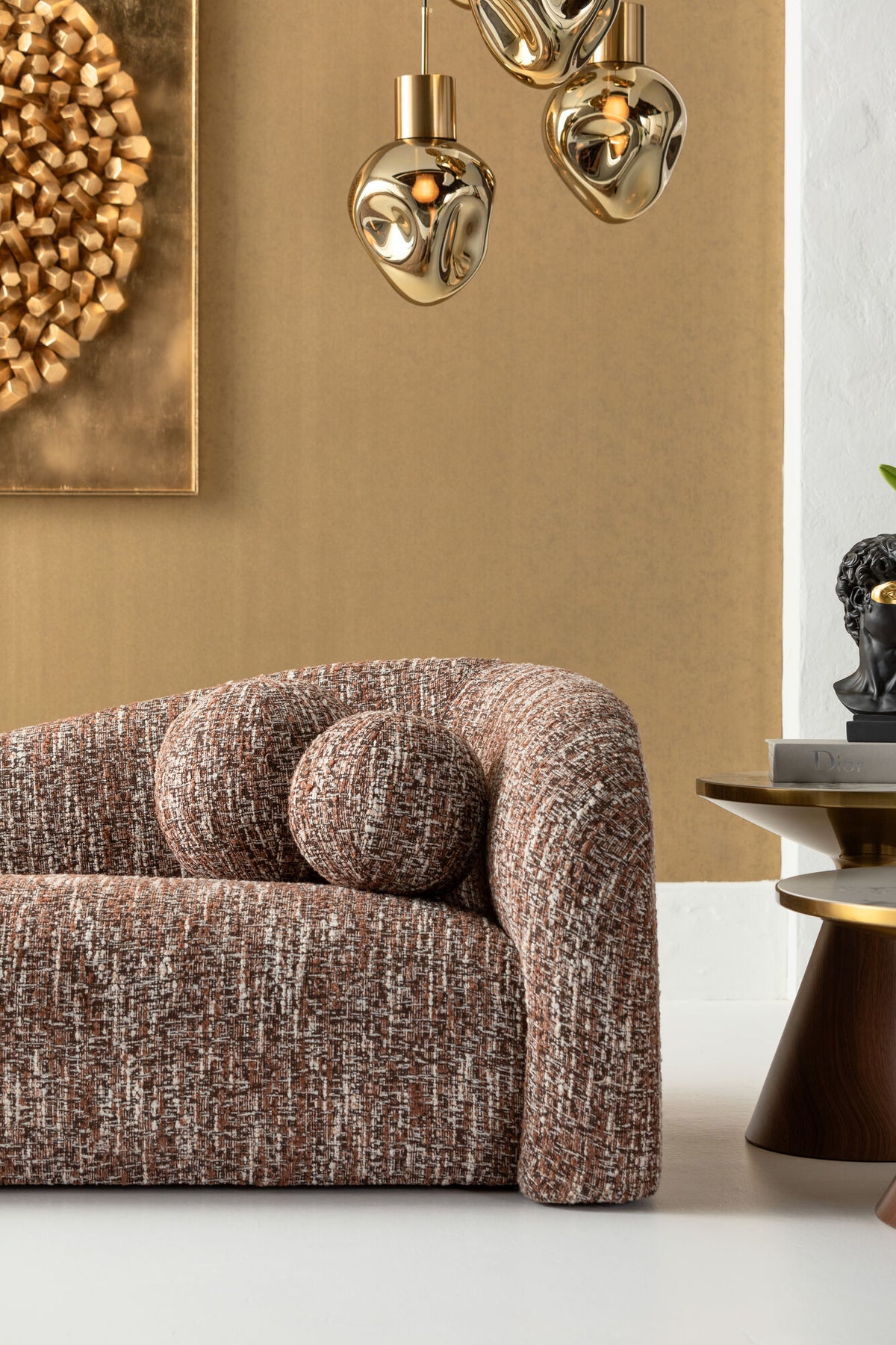 KARE Design Livia Melange 3-Seater Sofa Brown 102.8 in.