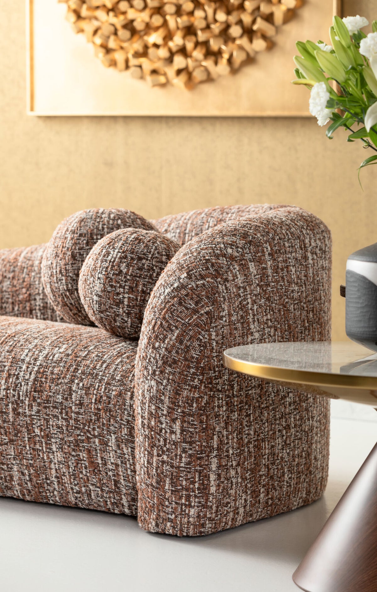 KARE Design Livia Melange 3-Seater Sofa Brown 102.8 in.