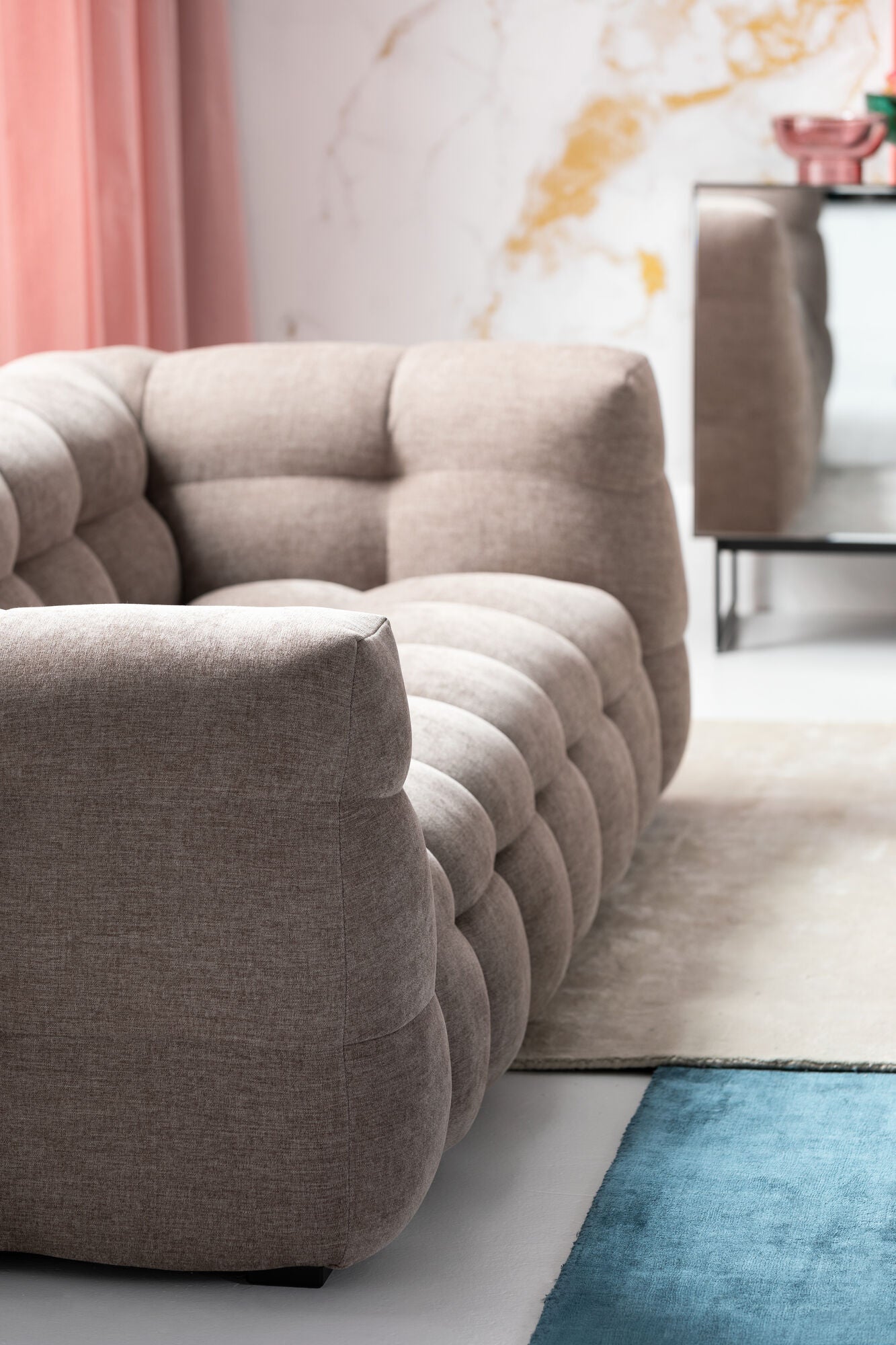 KARE Design Salamanca 3-Seat Sofa Gray 94.5 in.