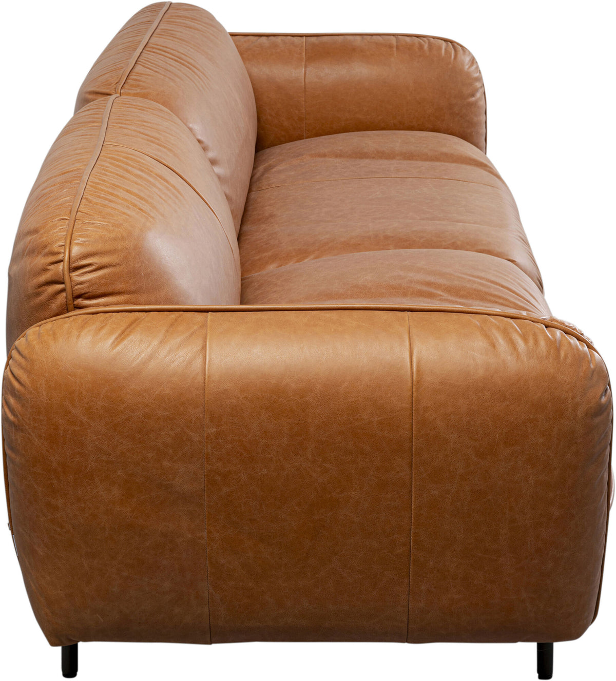 KARE Design Calgary Leather Sofa Brown 90.4 in.