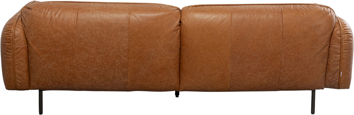 KARE Design Calgary Leather Sofa Brown 90.4 in.