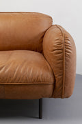 KARE Design Calgary Leather Sofa Brown 90.4 in.