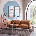 KARE Design Calgary Leather Sofa Brown 90.4 in.
