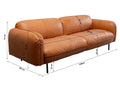 KARE Design Calgary Leather Sofa Brown 90.4 in.