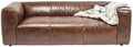 KARE Design Cubetto Three-Seat Sofa Leather Light Brown 86.6 in