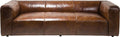KARE Design Cubetto Three-Seat Sofa Leather Light Brown 86.6 in