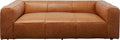 KARE Design Cubetto Three-Seat Sofa Leather Light Brown 86.6 in